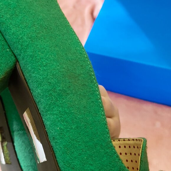 BAIT Modest Heels w/ Bow Wool / Felt Texture, Mint Green, Size 10 - Picture 5 of 8